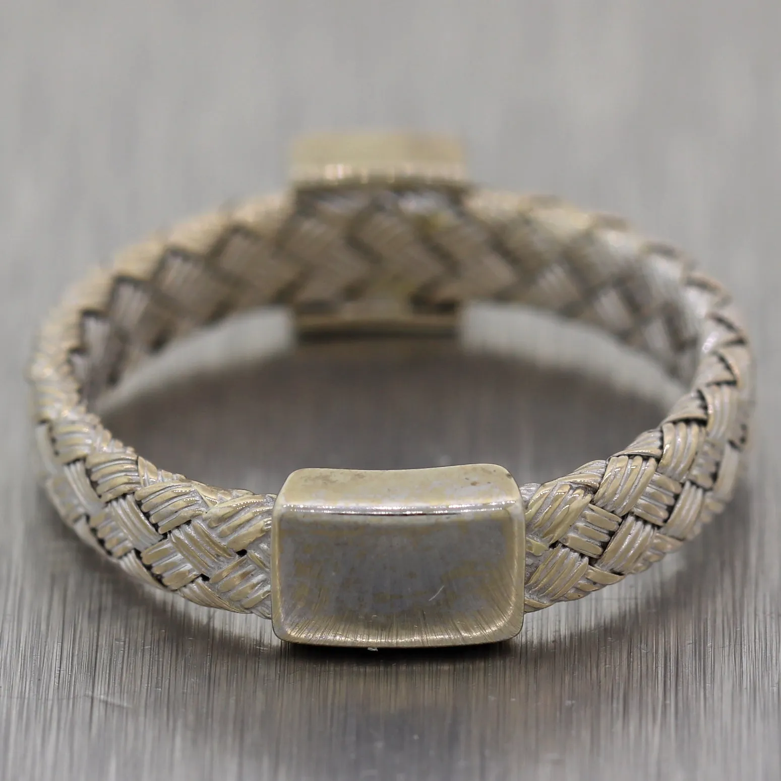 Roberto Coin 18k White Gold Diamond Primavera Woven Band Ring