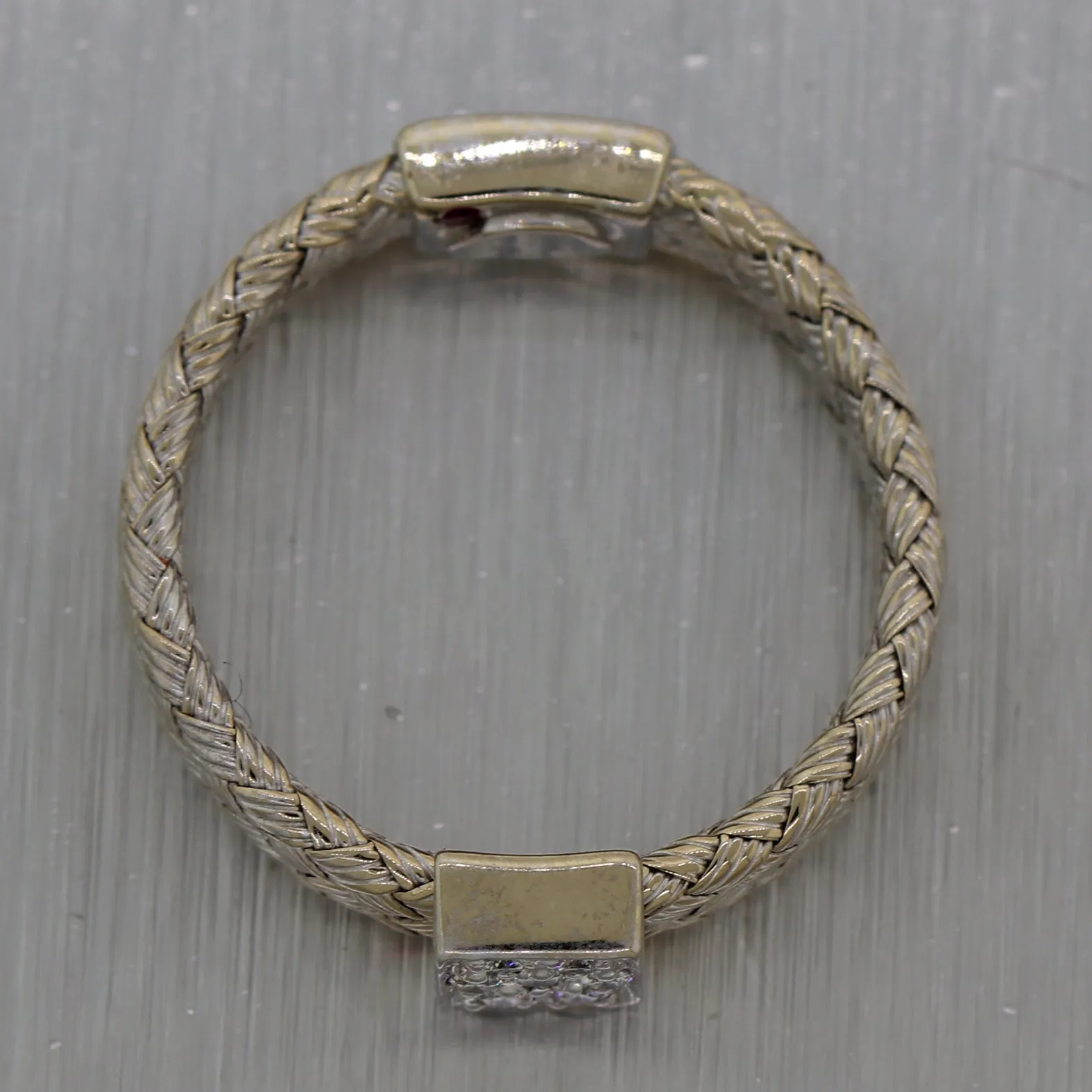 Roberto Coin 18k White Gold Diamond Primavera Woven Band Ring