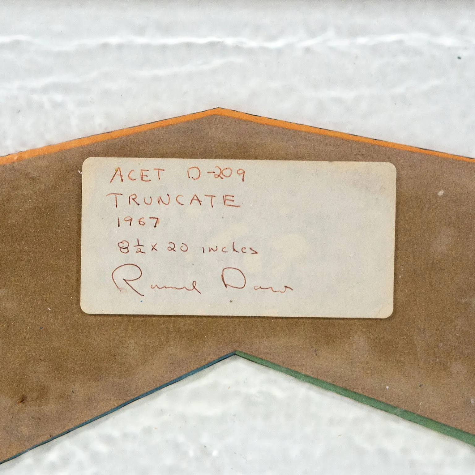 RONALD DAVIS "TRUNCATE" PAINTING, 1967