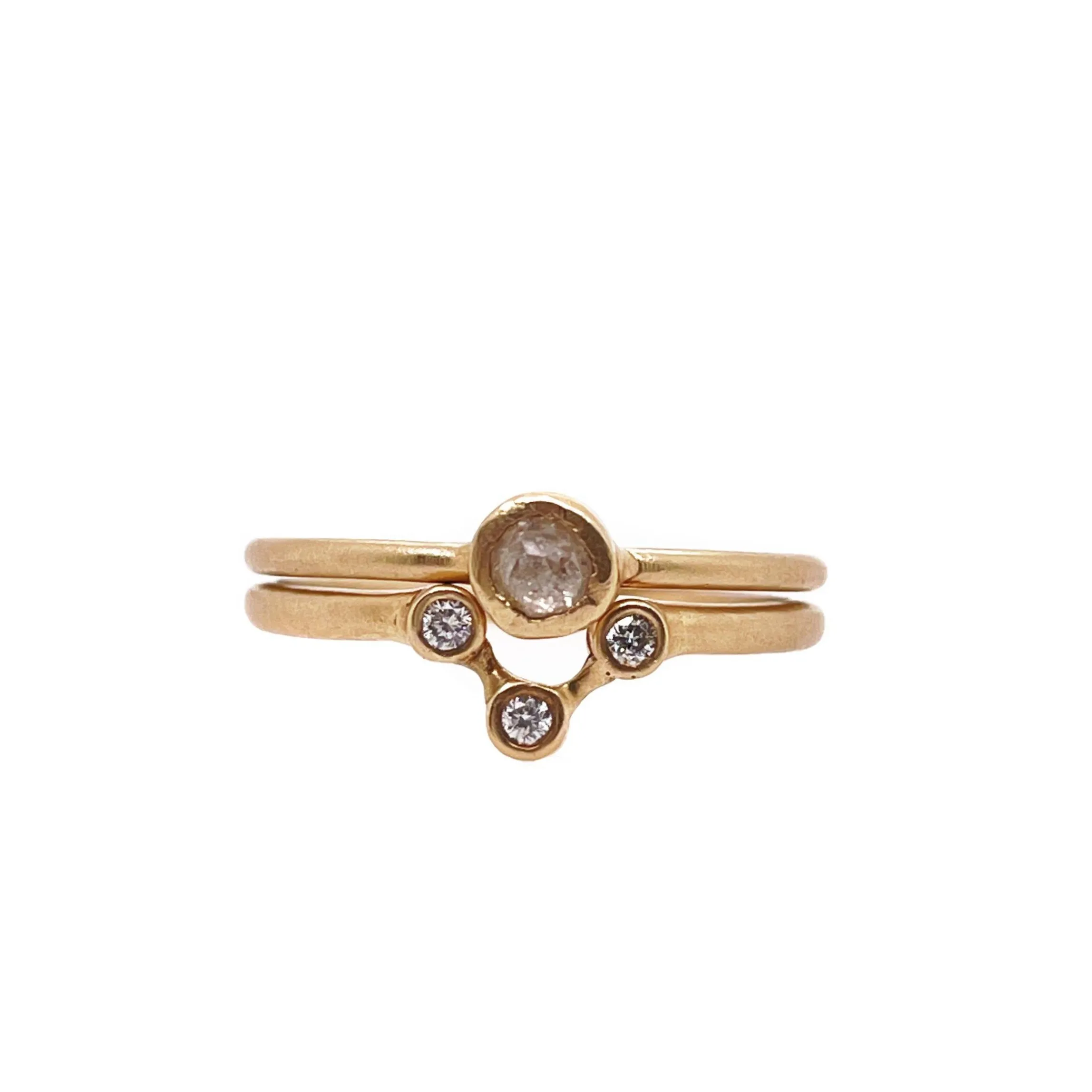 Rose Cut Diamond Pebble Ring