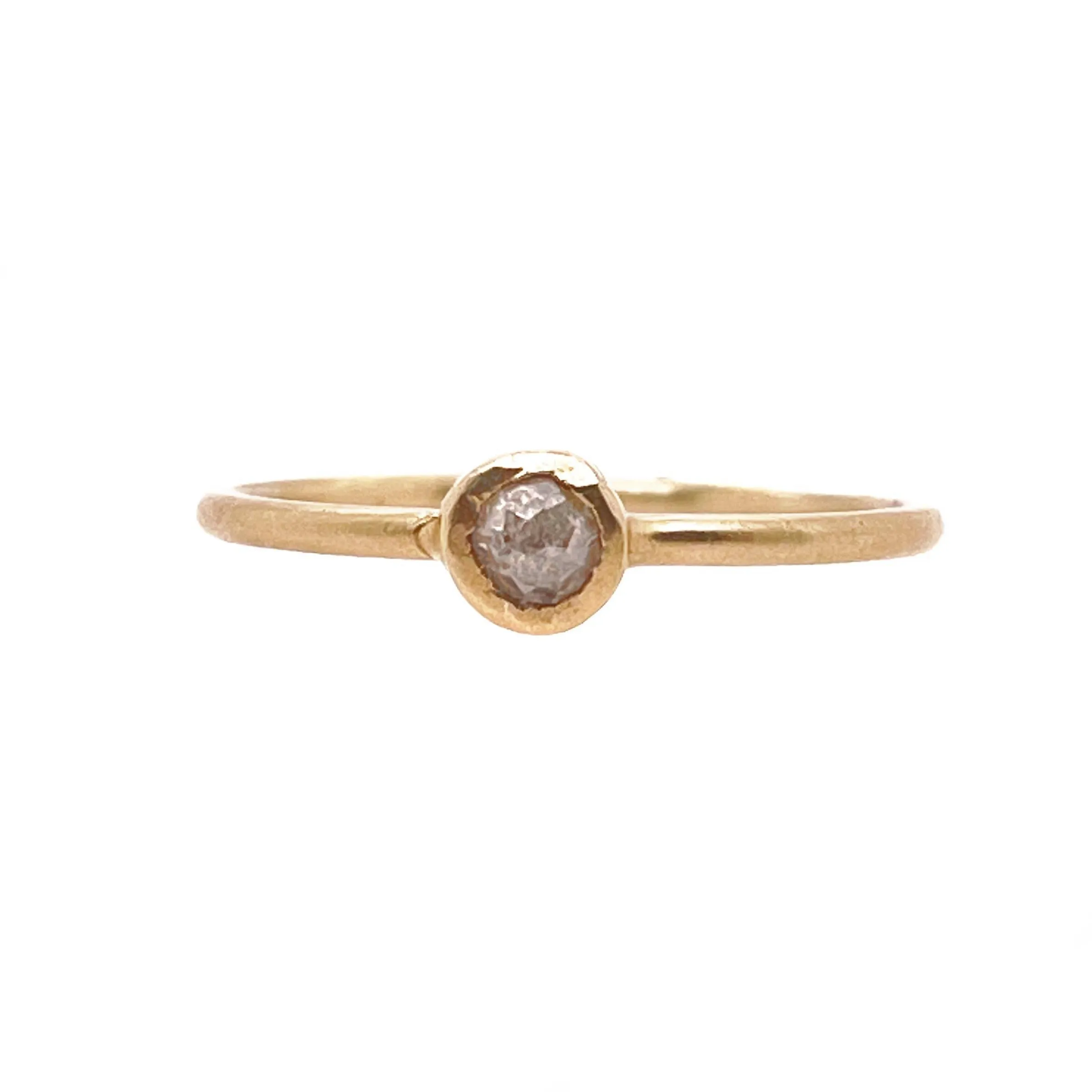 Rose Cut Diamond Pebble Ring