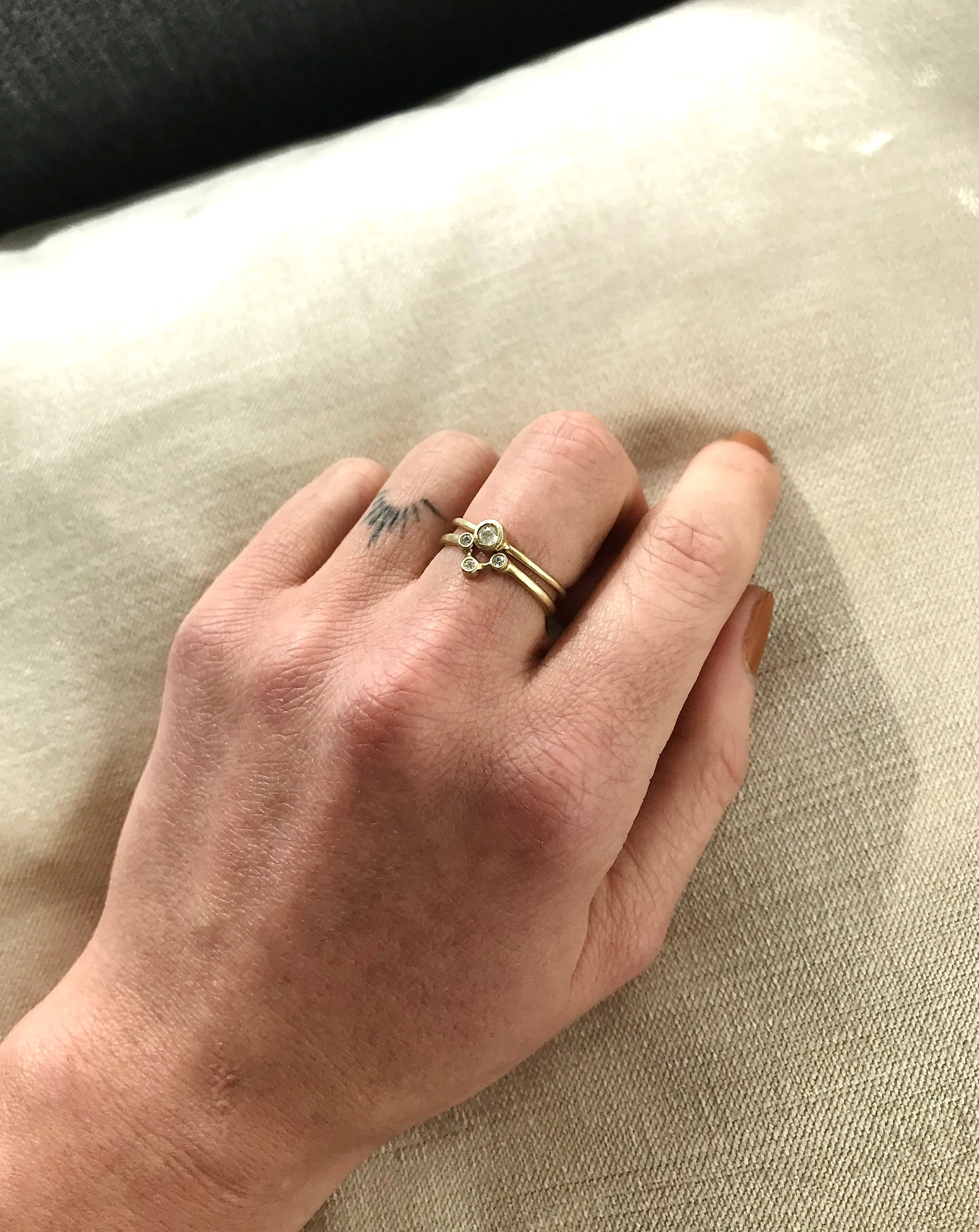 Rose Cut Diamond Pebble Ring