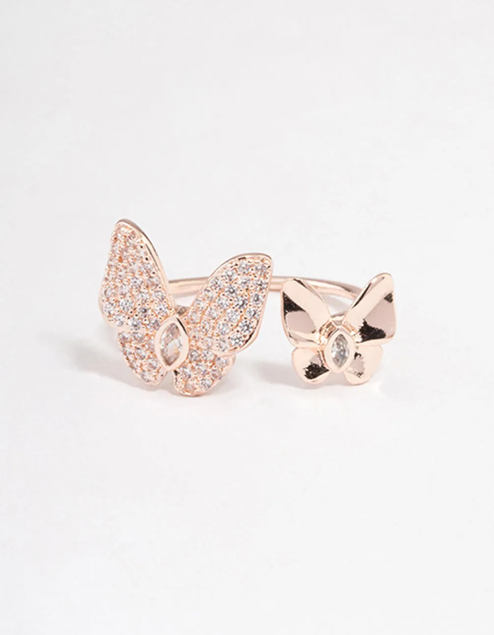 Rose Gold Glam Butterfly Ring