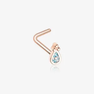 Rose Gold Mandala Ryn Sparkle L-Shaped Nose Ring