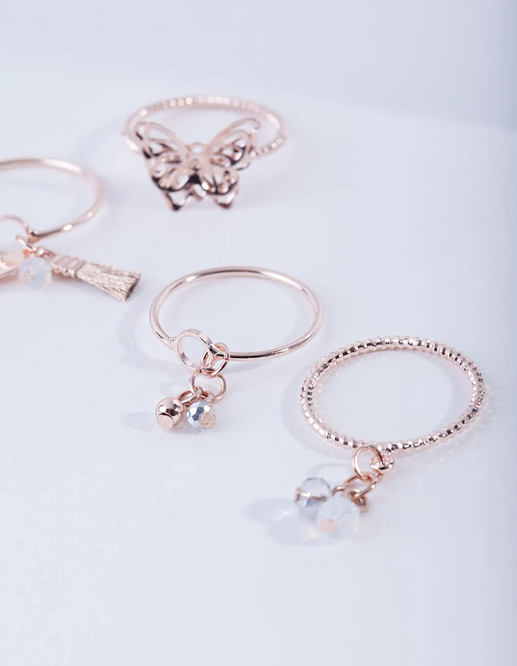 Rose Gold Nature Shapes Ring Pack