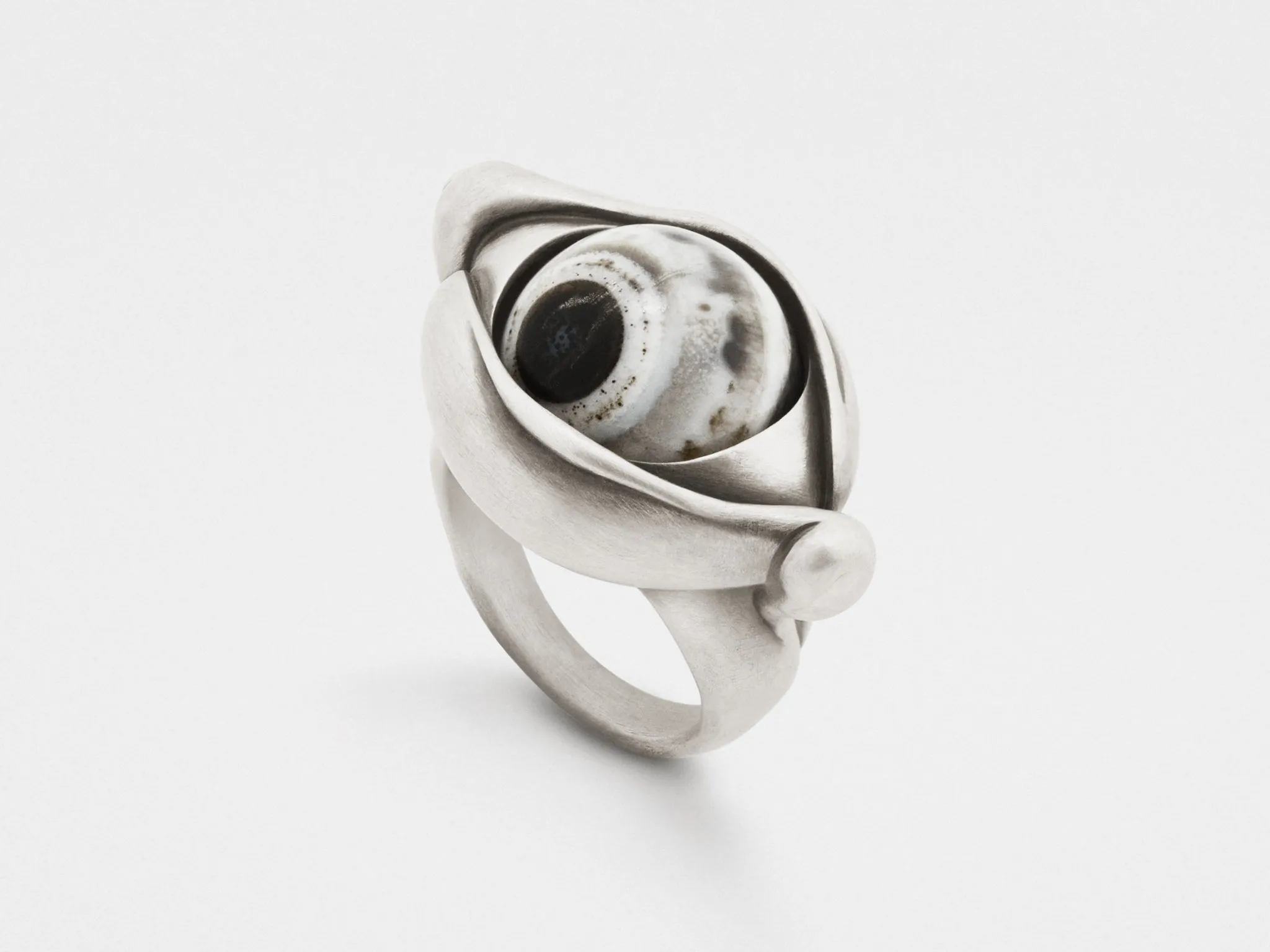Rotating Eye Ring in Sterling Silver with Indian Agate