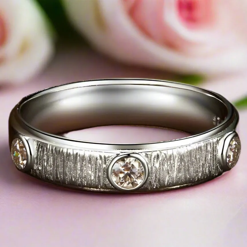Round Cut Diamond Eternity Love Wedding Band