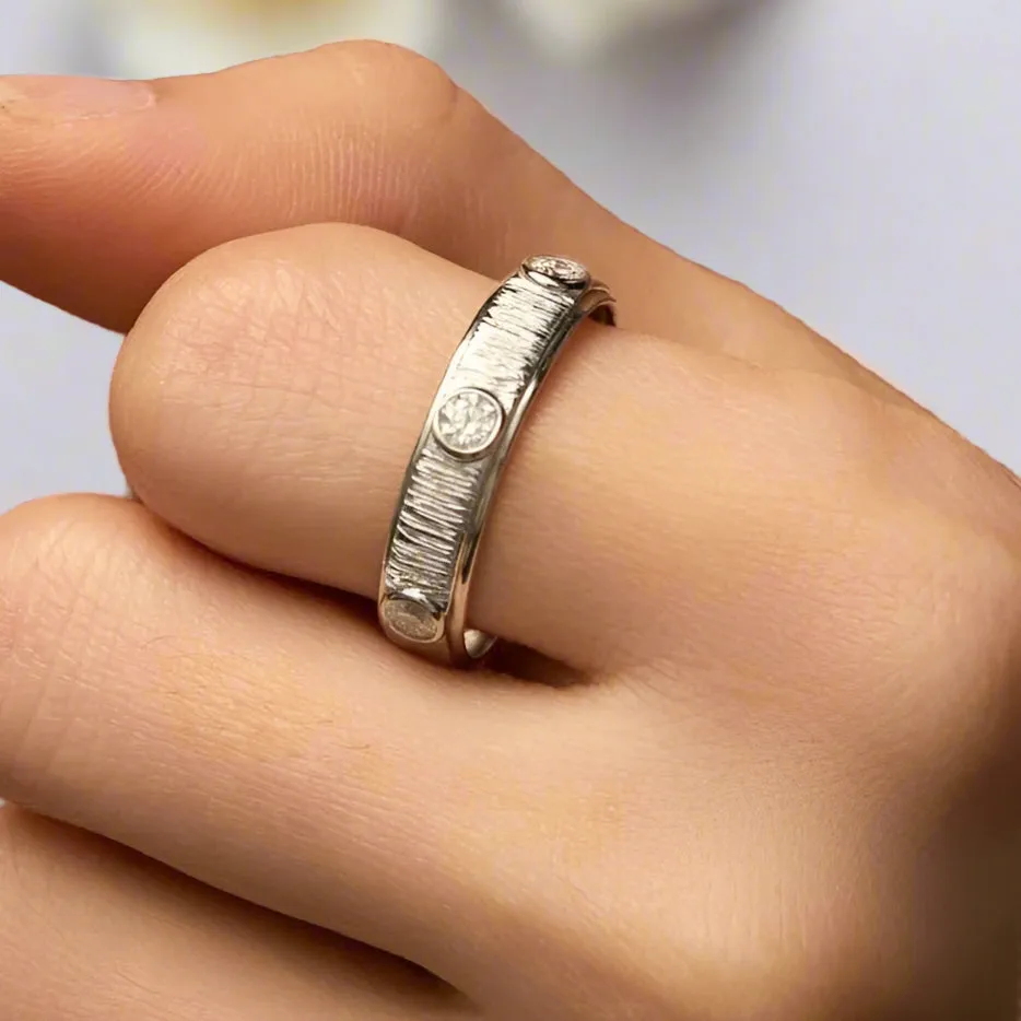 Round Cut Diamond Eternity Love Wedding Band