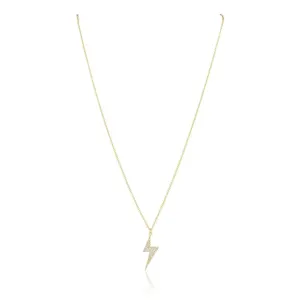 Sahira CZ Bolt Necklace - Gold