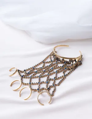 Sapphires Gauntlet Rings & Bracelet
