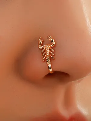 Scorpion Decor Nose Cuff - Gold