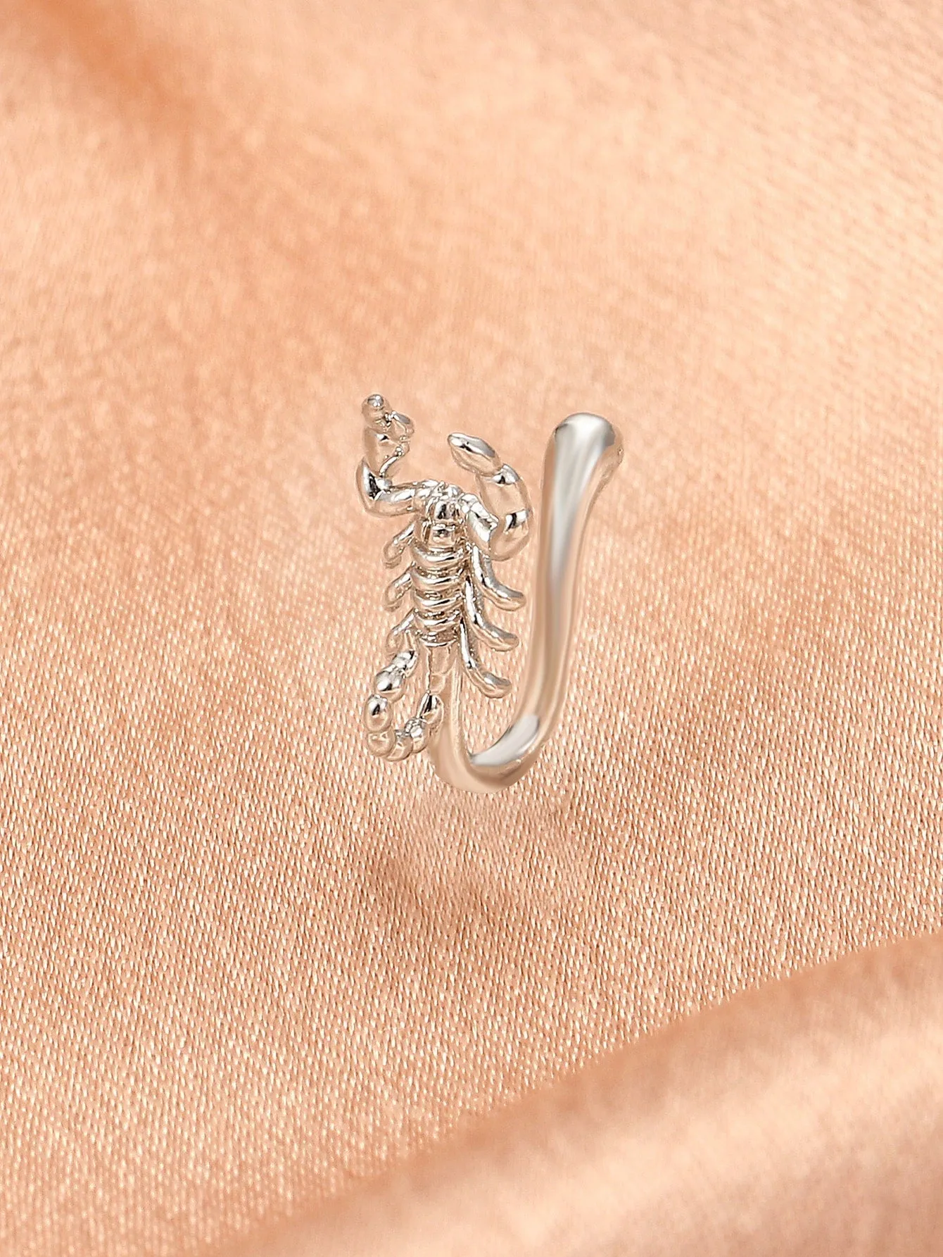 Scorpion Decor Nose Cuff - Silver