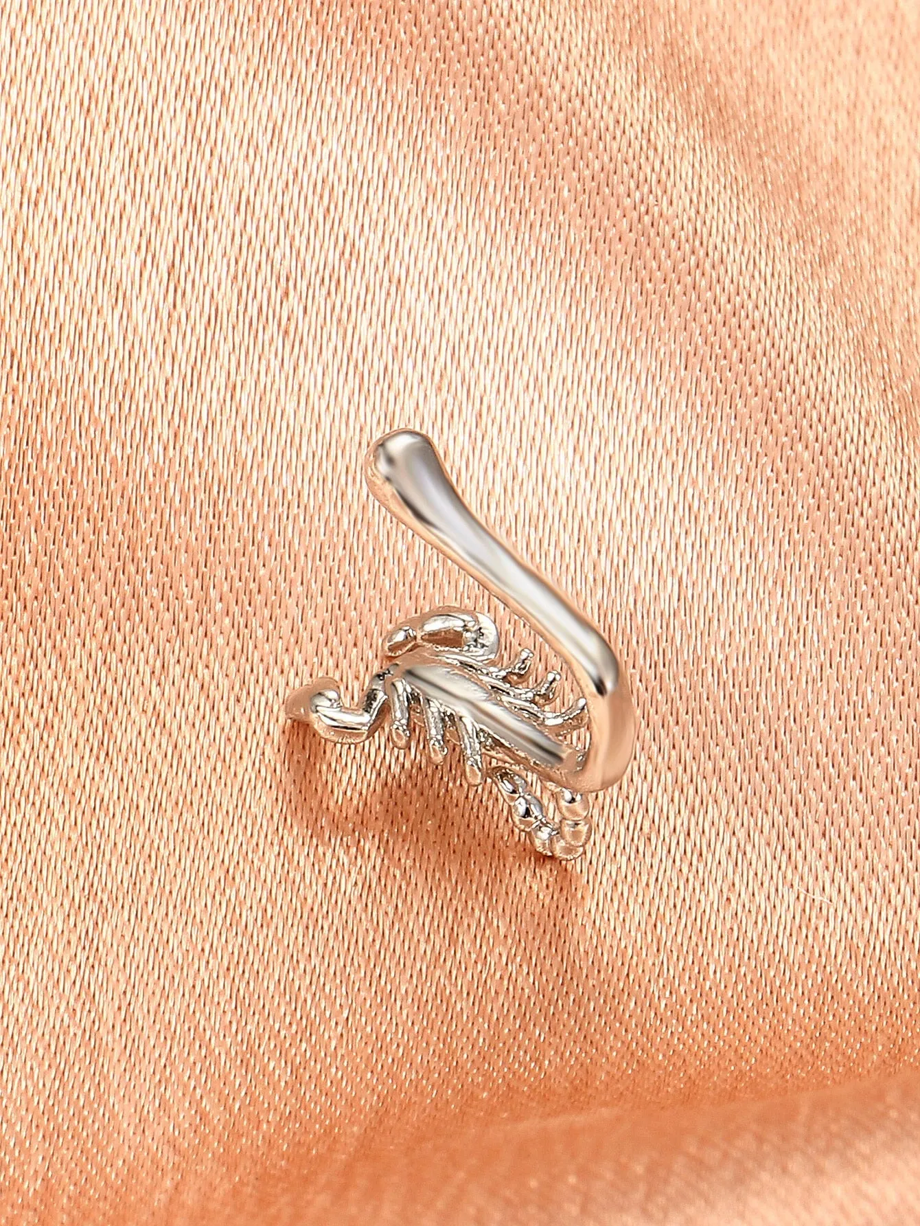 Scorpion Decor Nose Cuff - Silver