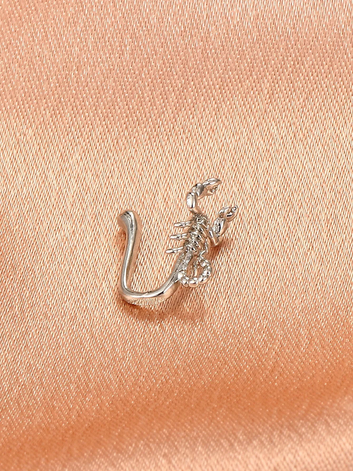Scorpion Decor Nose Cuff - Silver