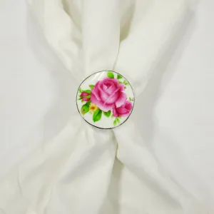 Set of 2 Fuchsia Floral Napkin Rings