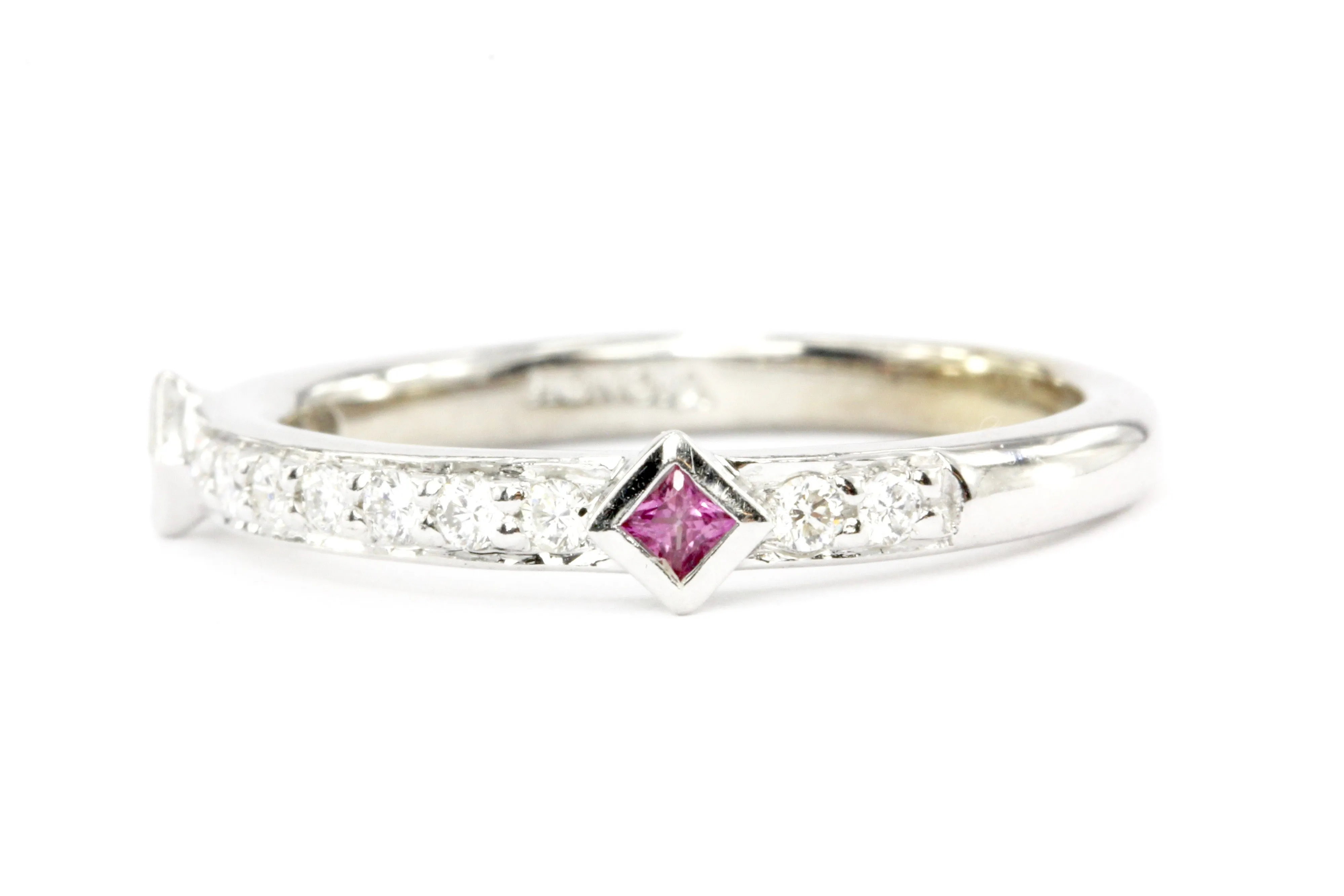 Set of 3 Stackable 14K White Gold Honora  .75 CTW Ruby & Diamond Bands