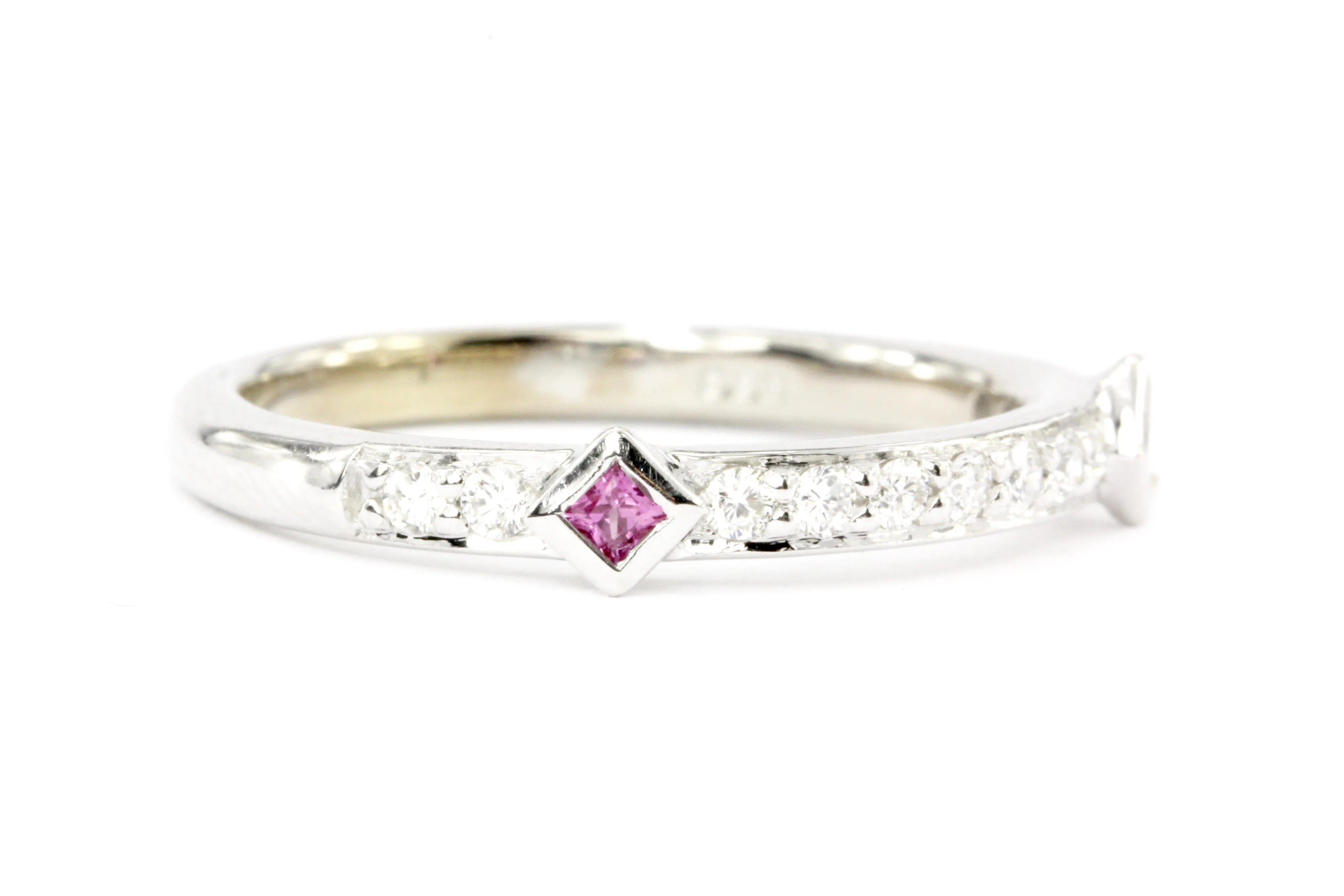 Set of 3 Stackable 14K White Gold Honora  .75 CTW Ruby & Diamond Bands