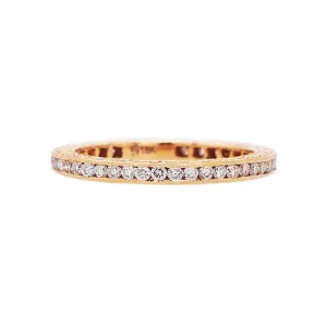 Sethi Couture 18K Rose Gold Channel White Diamond Eternity Band - Size 7