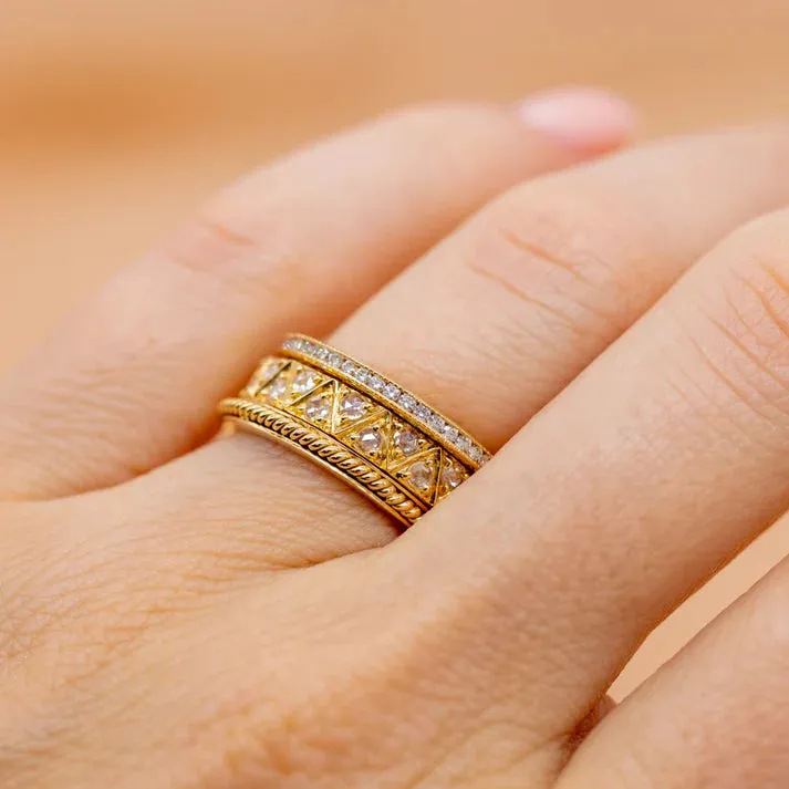 Sethi Couture 18K Rose Gold Channel White Diamond Eternity Band - Size 7