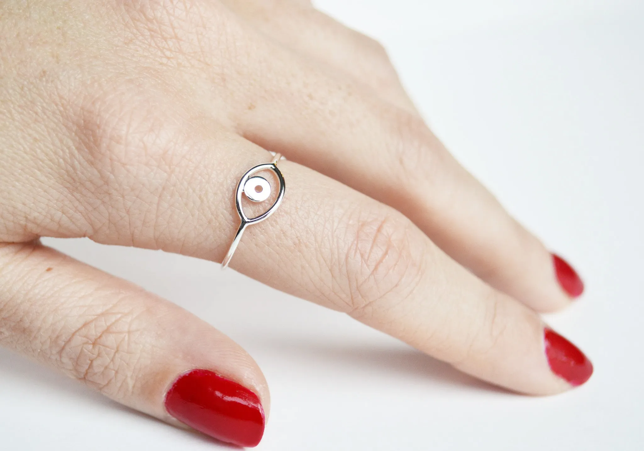 Silver Evil Eye Ring