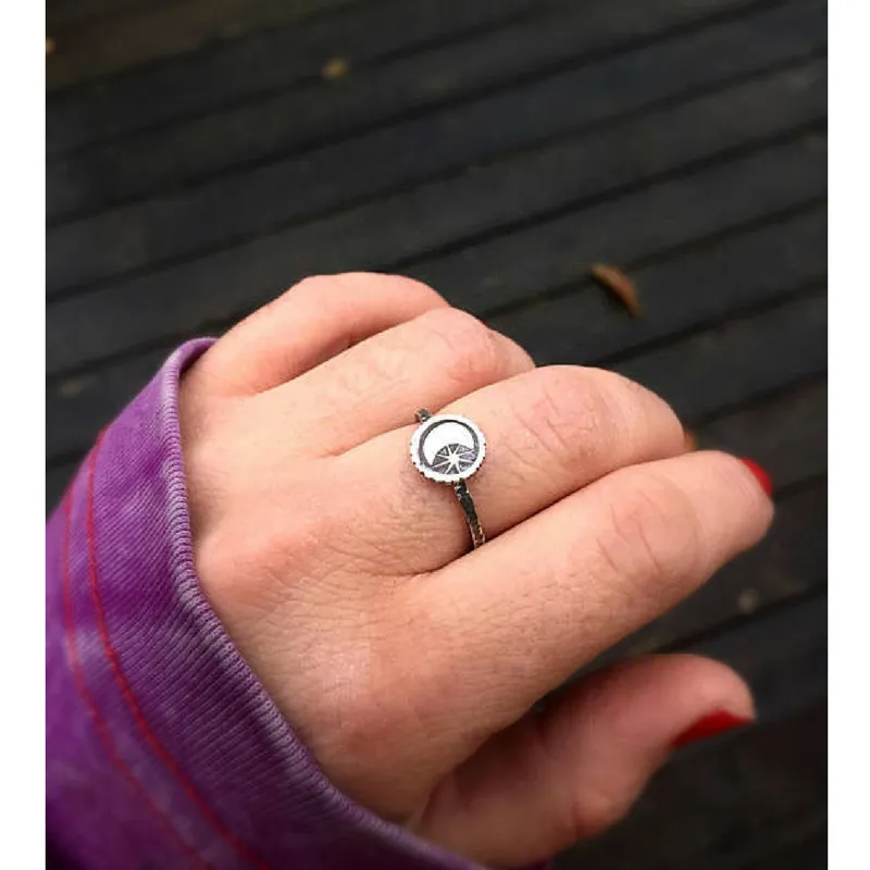 Silver Moon and Star Celestial Ring
