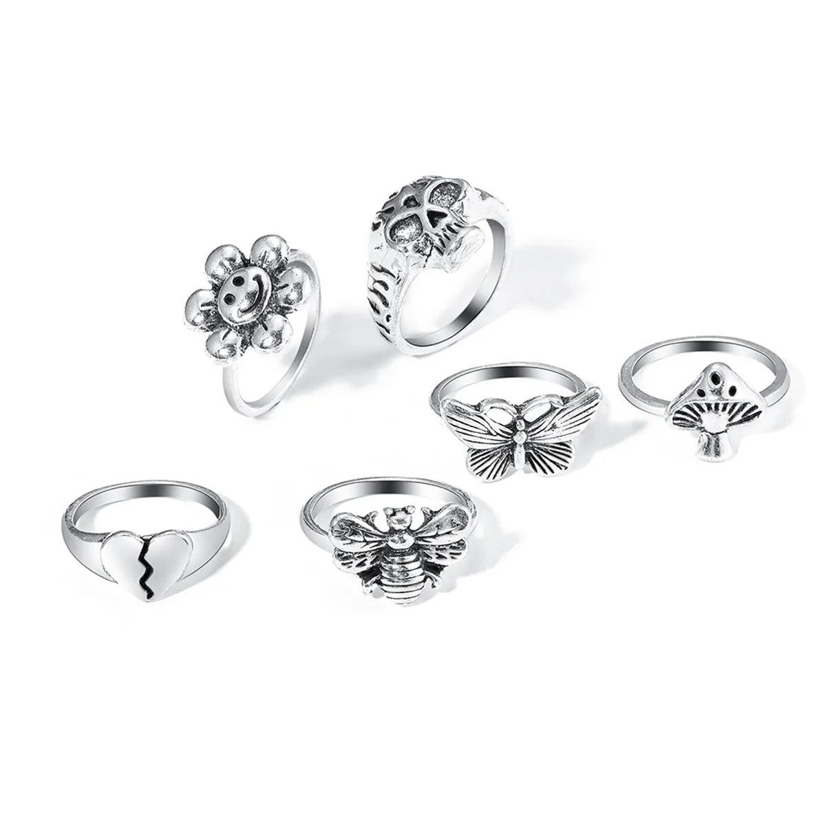 Silver-Plated Wildlife Ring Set