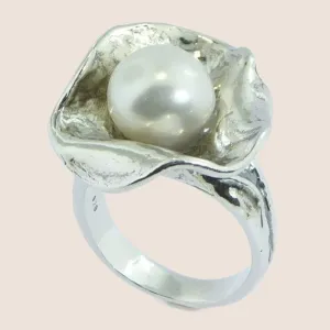 Silver ring for women, pearl ring,  sterling silver jewelry ring