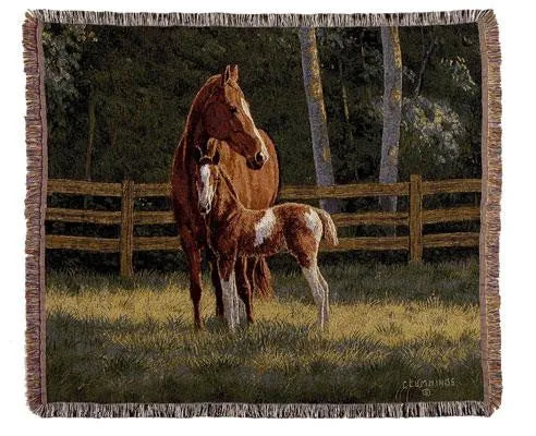 Simply Home TPM906 Josie Horses Throw Blanket Tapestry