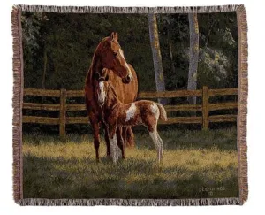 Simply Home TPM906 Josie Horses Throw Blanket Tapestry