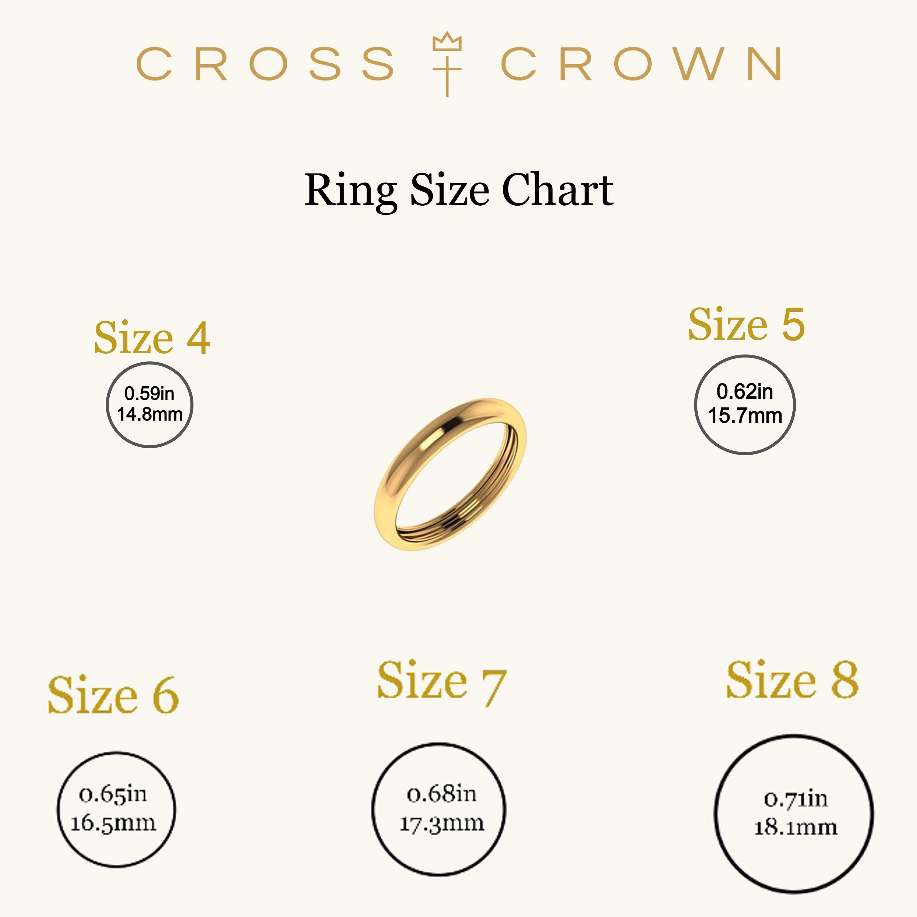 SOLID 14K YELLOW GOLD THIN CROSS RING
