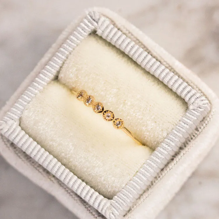 Solid Gold White Sapphire Starlight Ring