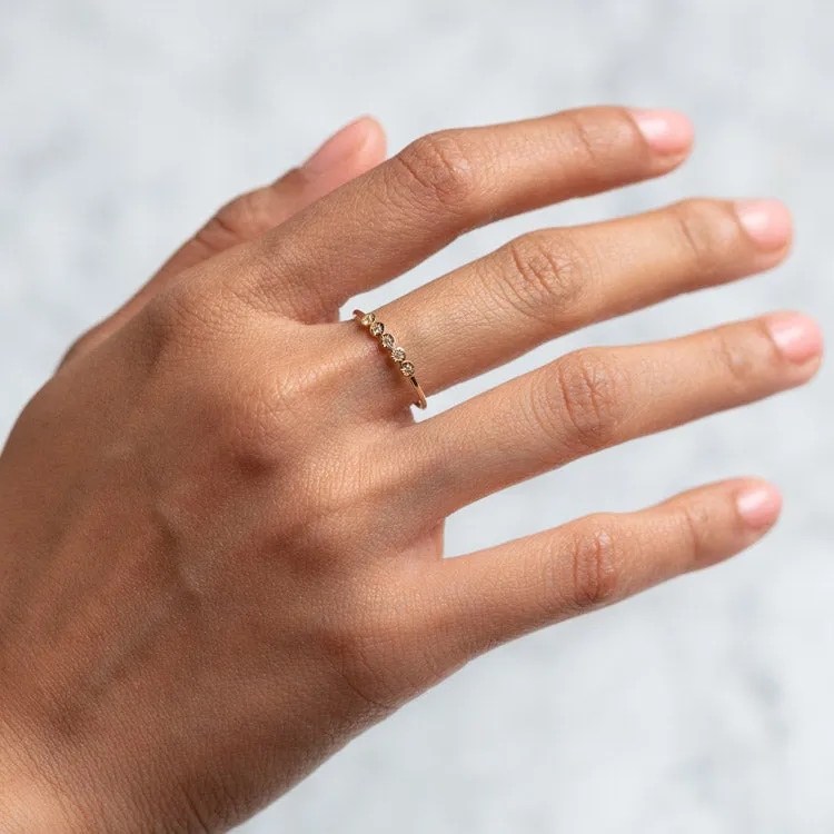 Solid Gold White Sapphire Starlight Ring
