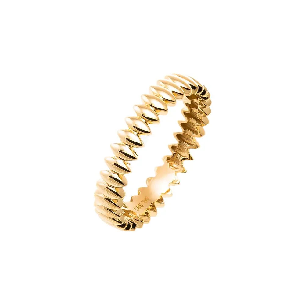 Solid Marquise Band Ring 14K