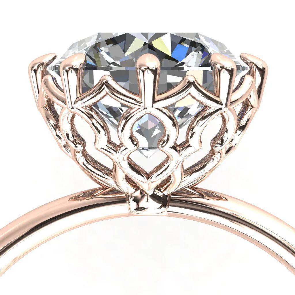 Sparkle of Falling Rain Drops Round Center Stone Engagement Ring