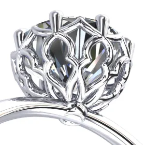 Sparkle of Falling Rain Drops Round Center Stone Engagement Ring