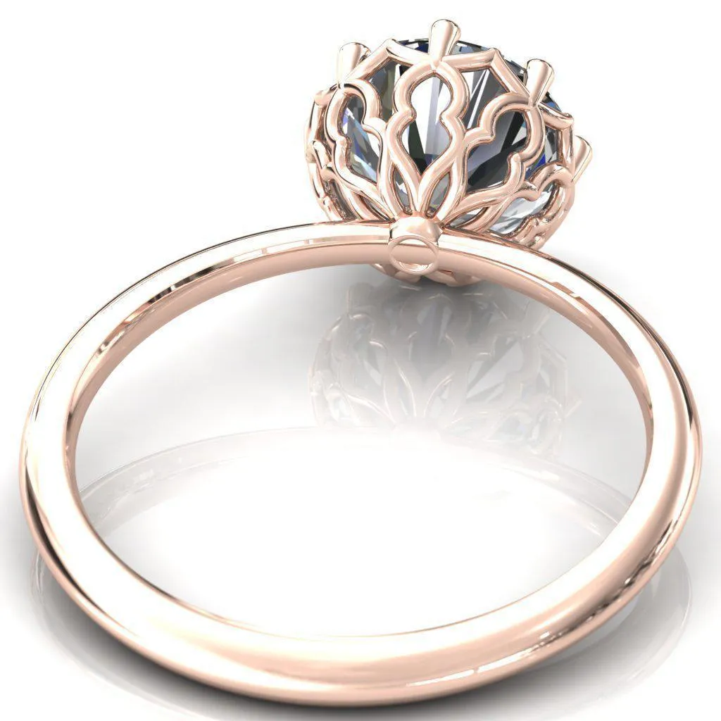 Sparkle of Falling Rain Drops Round Center Stone Engagement Ring