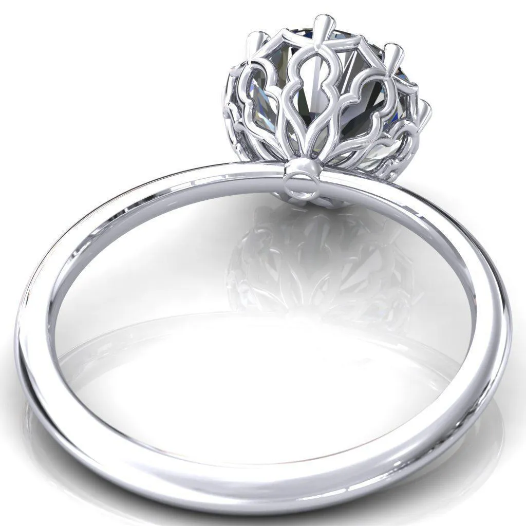Sparkle of Falling Rain Drops Round Center Stone Engagement Ring