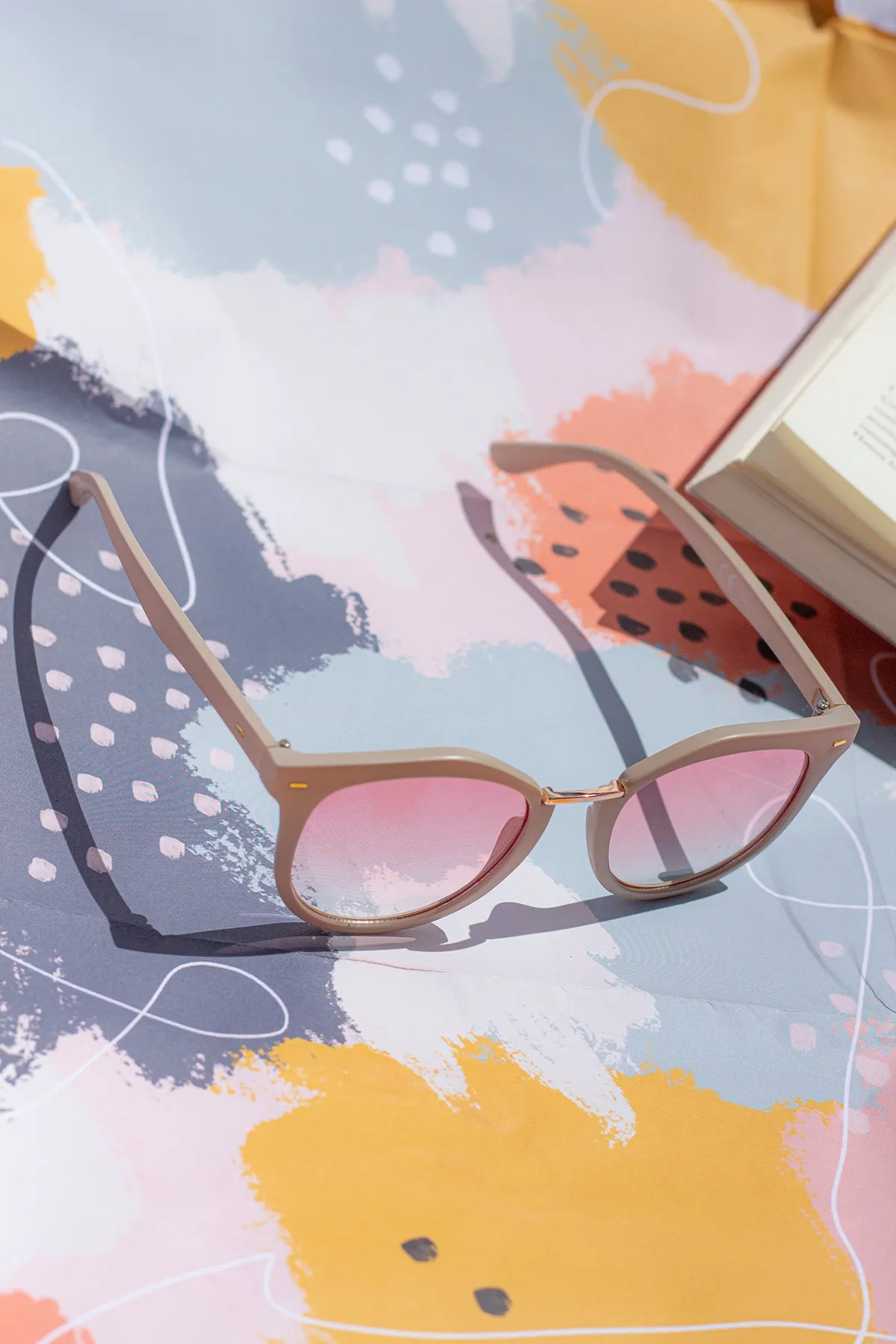 Square Frame Metal Nose Piece Sunglasses