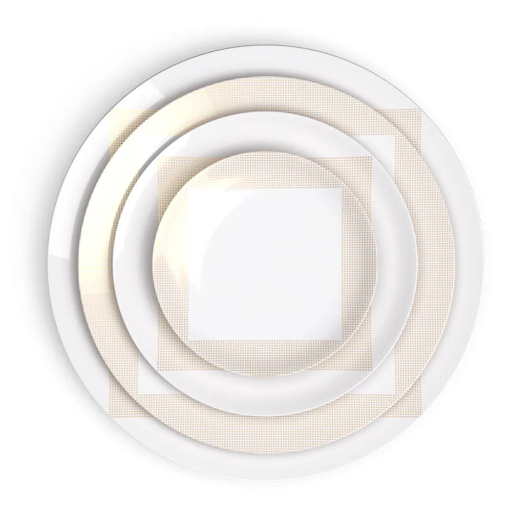 Square Gold Dessert Plate