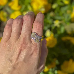 Square Yellow Diamond Ring