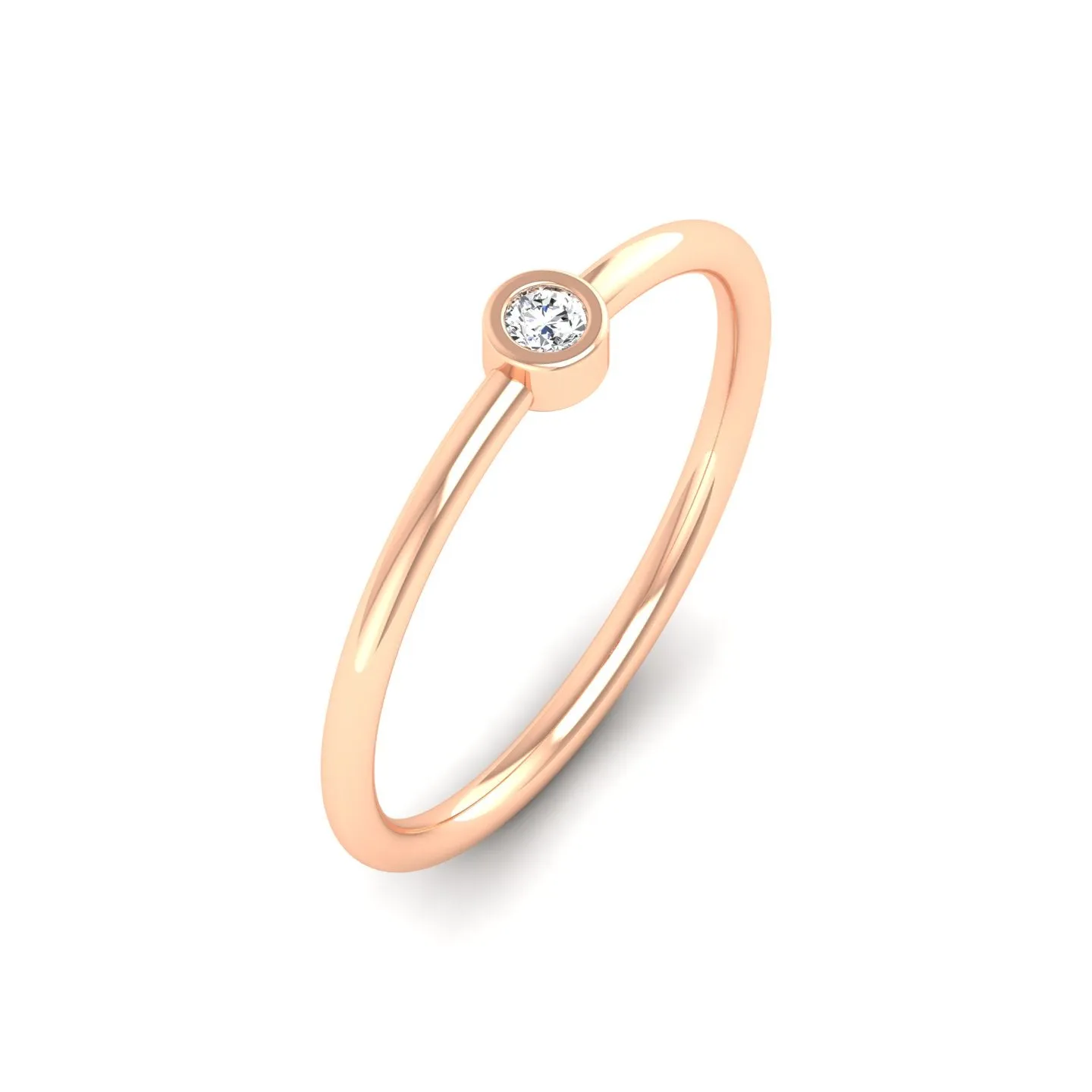 Stackable Bezel-Set Diamond Ring