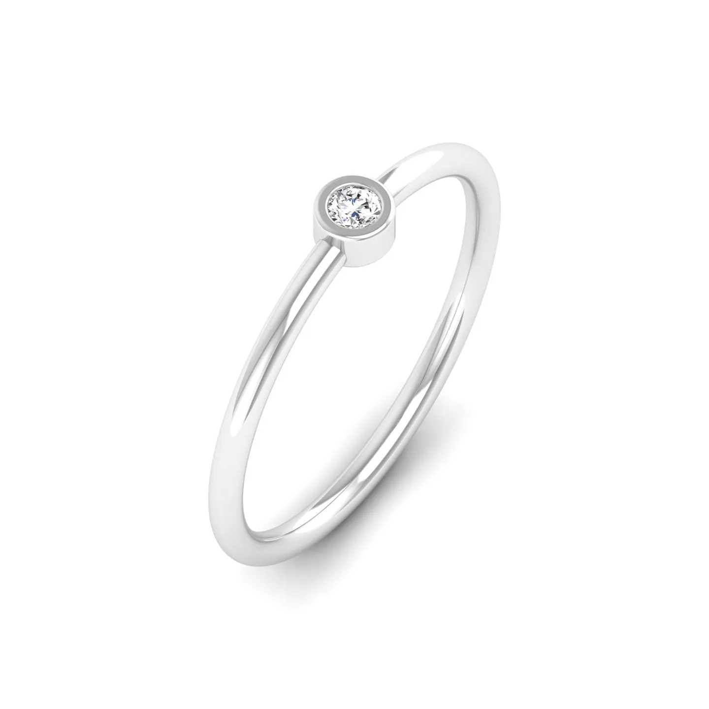 Stackable Bezel-Set Diamond Ring