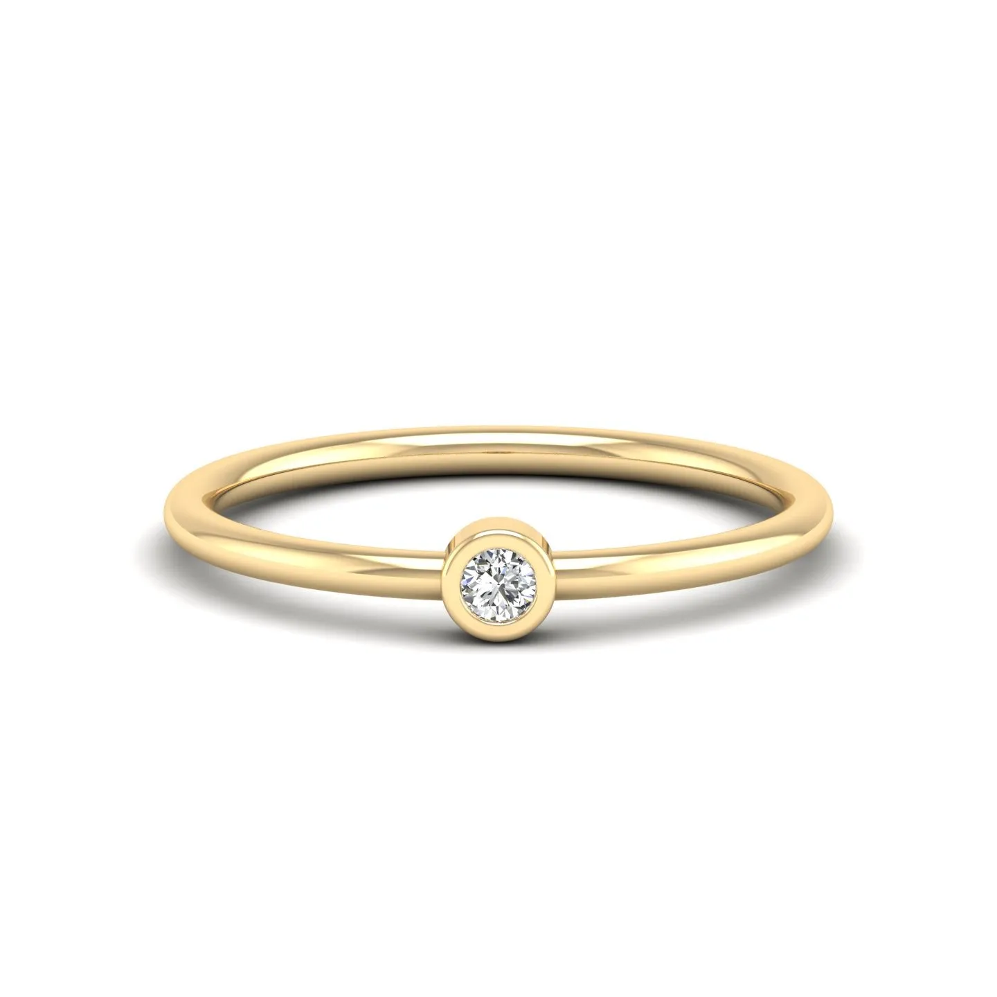 Stackable Bezel-Set Diamond Ring