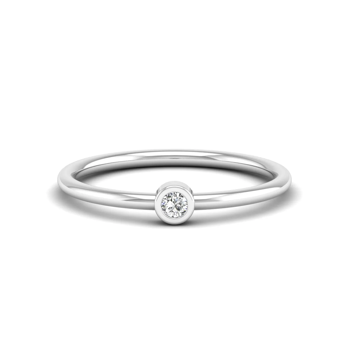 Stackable Bezel-Set Diamond Ring