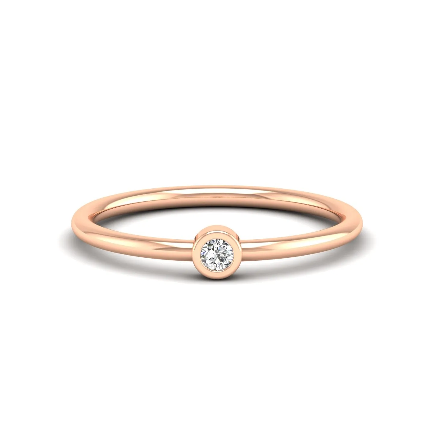 Stackable Bezel-Set Diamond Ring