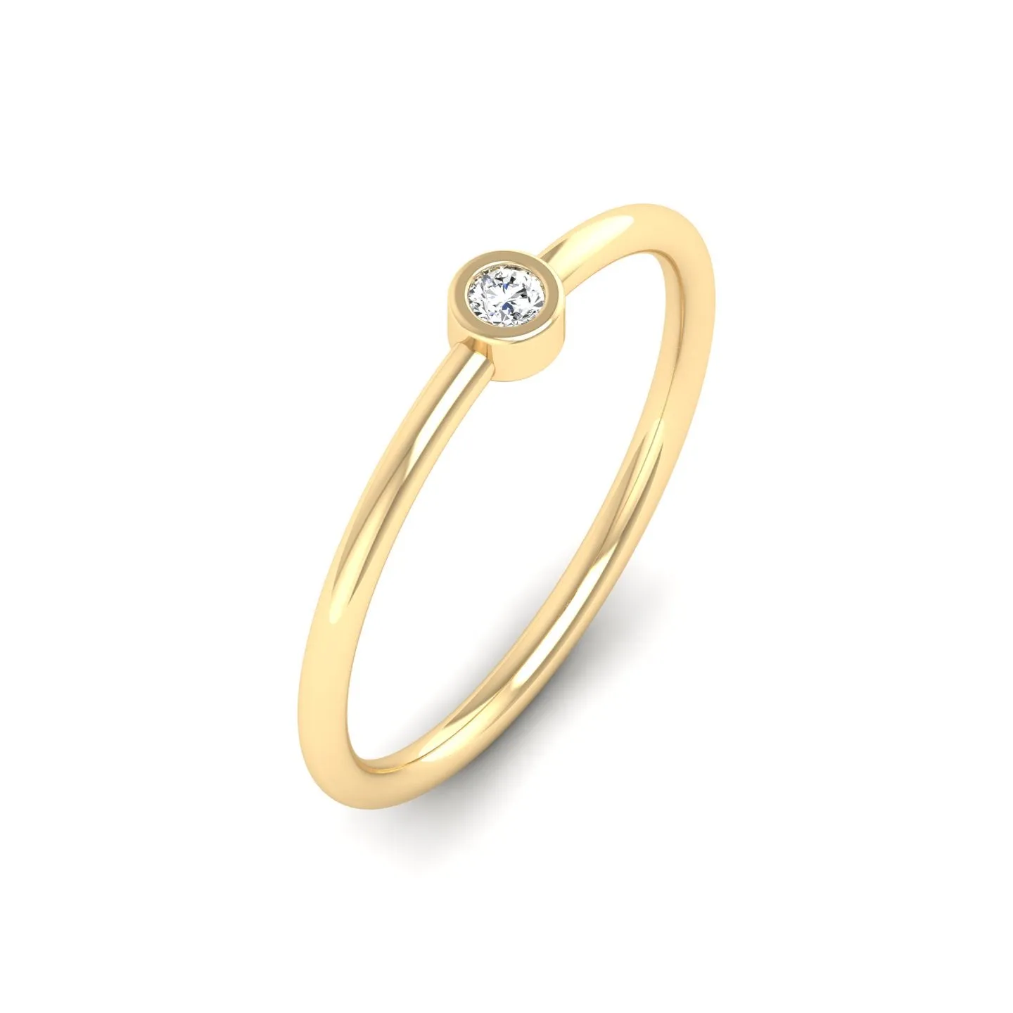 Stackable Bezel-Set Diamond Ring
