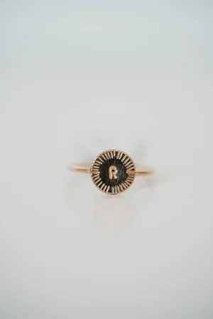 Stamped Letter Coin Ring - FINAL SALE