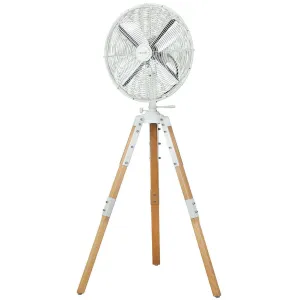 Star Tripod 16" Oscillating Stand Fan Matte White