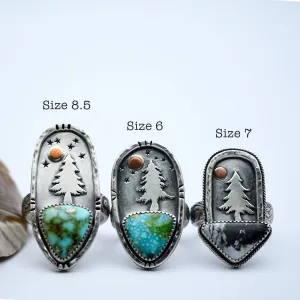 Sterling Silver & Turquoise Forest Rings ~ 1 Available