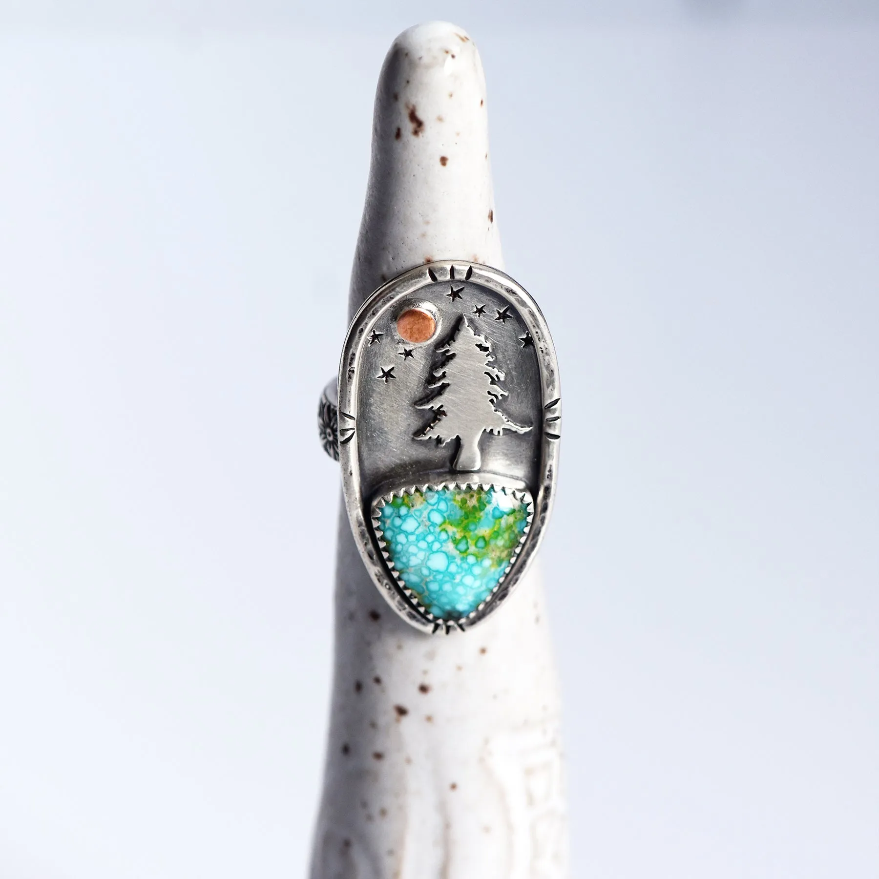 Sterling Silver & Turquoise Forest Rings ~ 1 Available